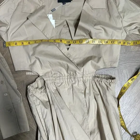 NWT Birgitte Herskind David Dress Trench Cutout Beige Women's Size 36 US 6